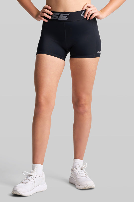 BASE Girls's 3" Training Shorts - Black