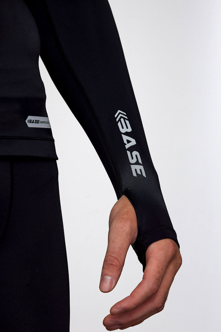 BASE Men's Long Sleeve Compression Tee - Black