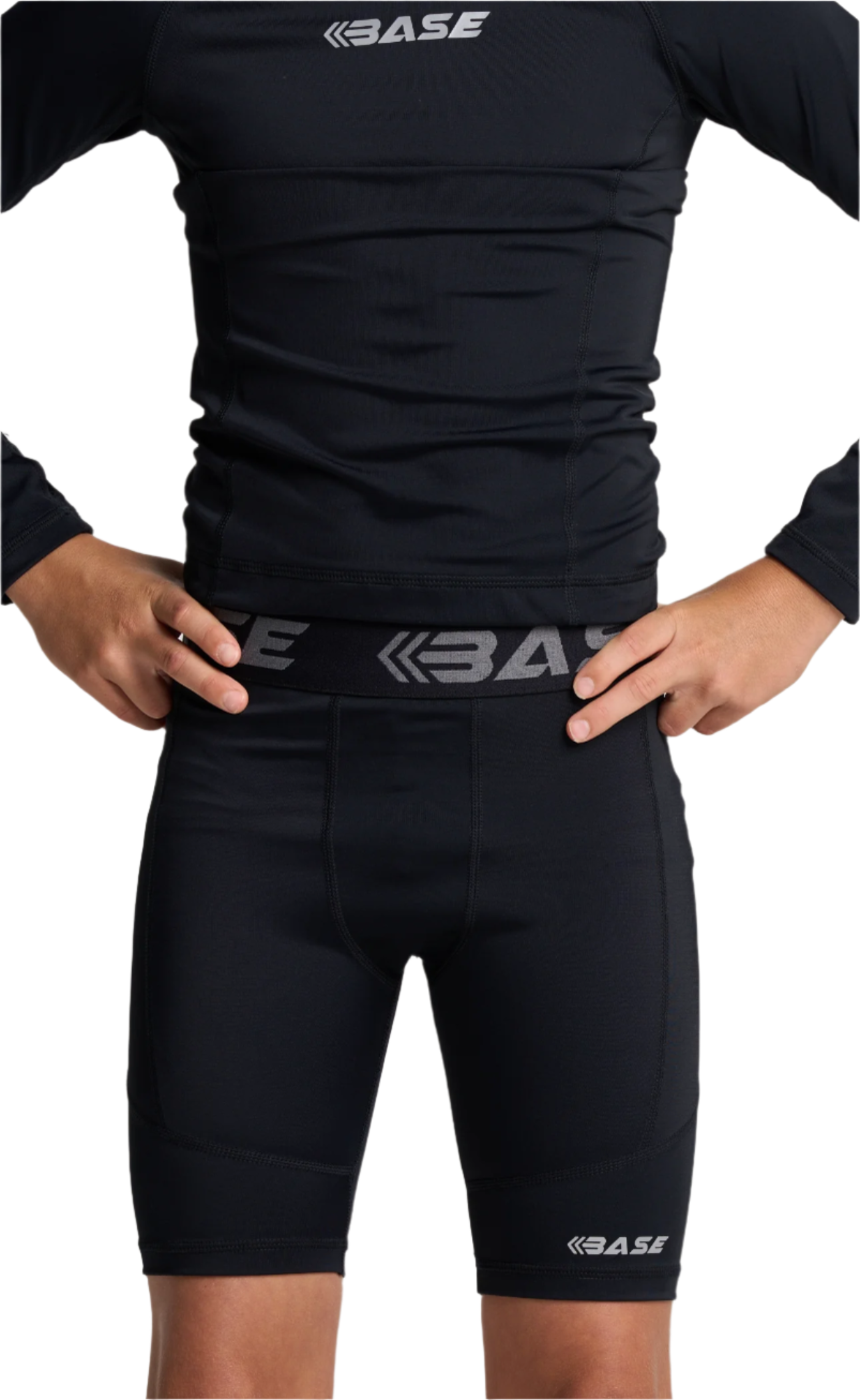 BASE Boys Compression Shorts - Black