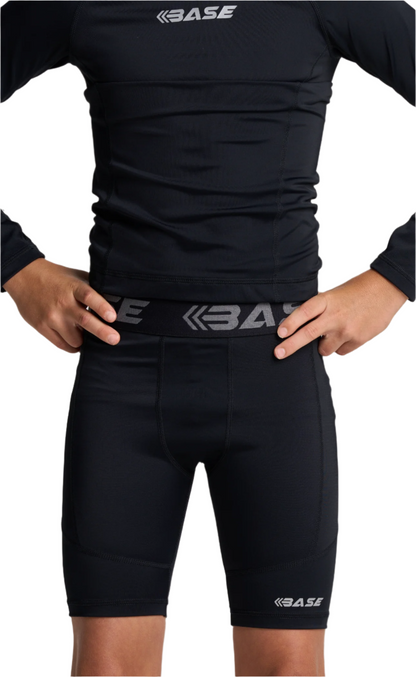 BASE Boys Compression Shorts - Black