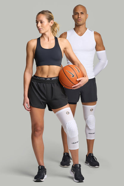 BASE + NBL Square Padded Knee Guard (Single) - White