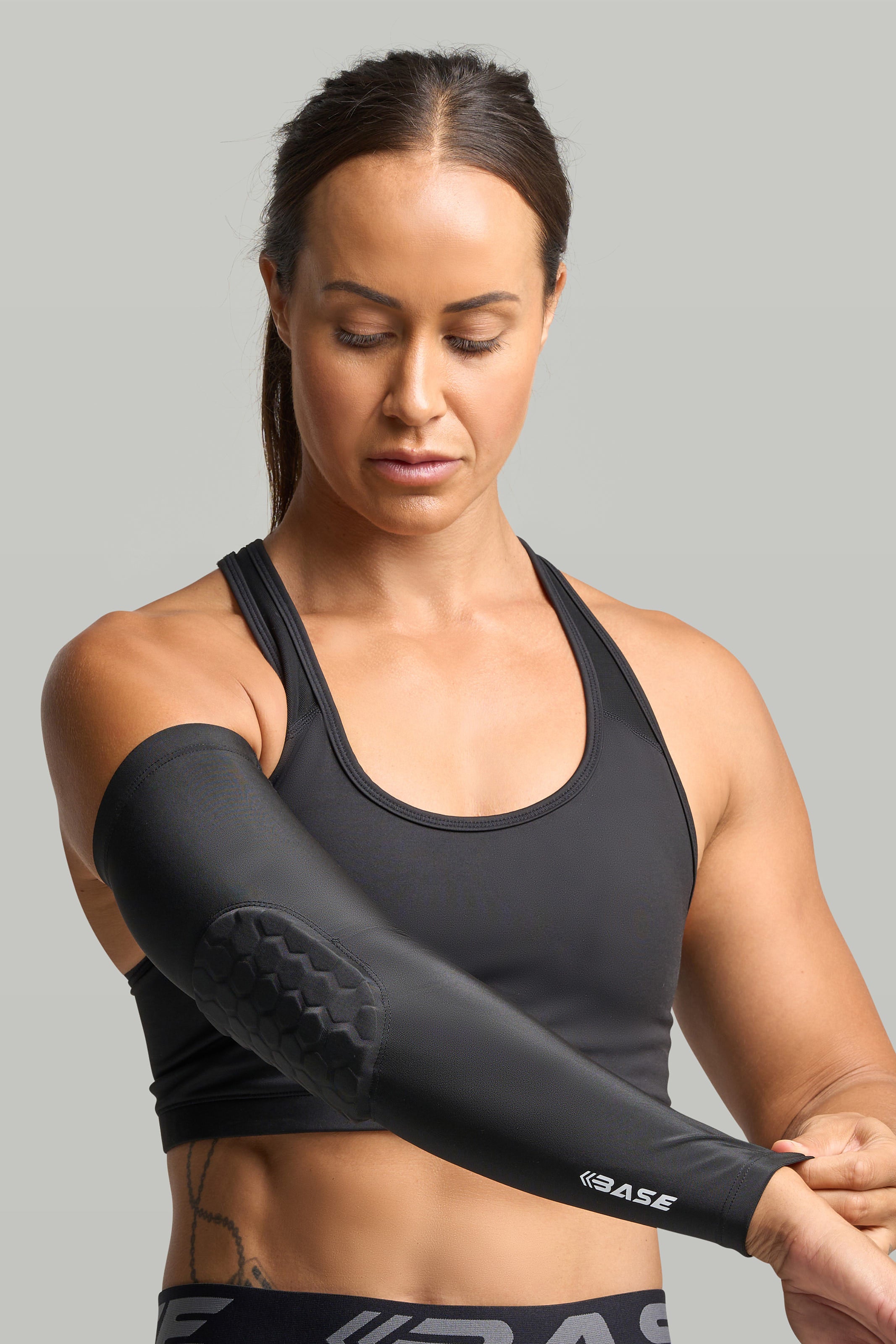 BASE Compression Padded Arm Guard (Single) - Black