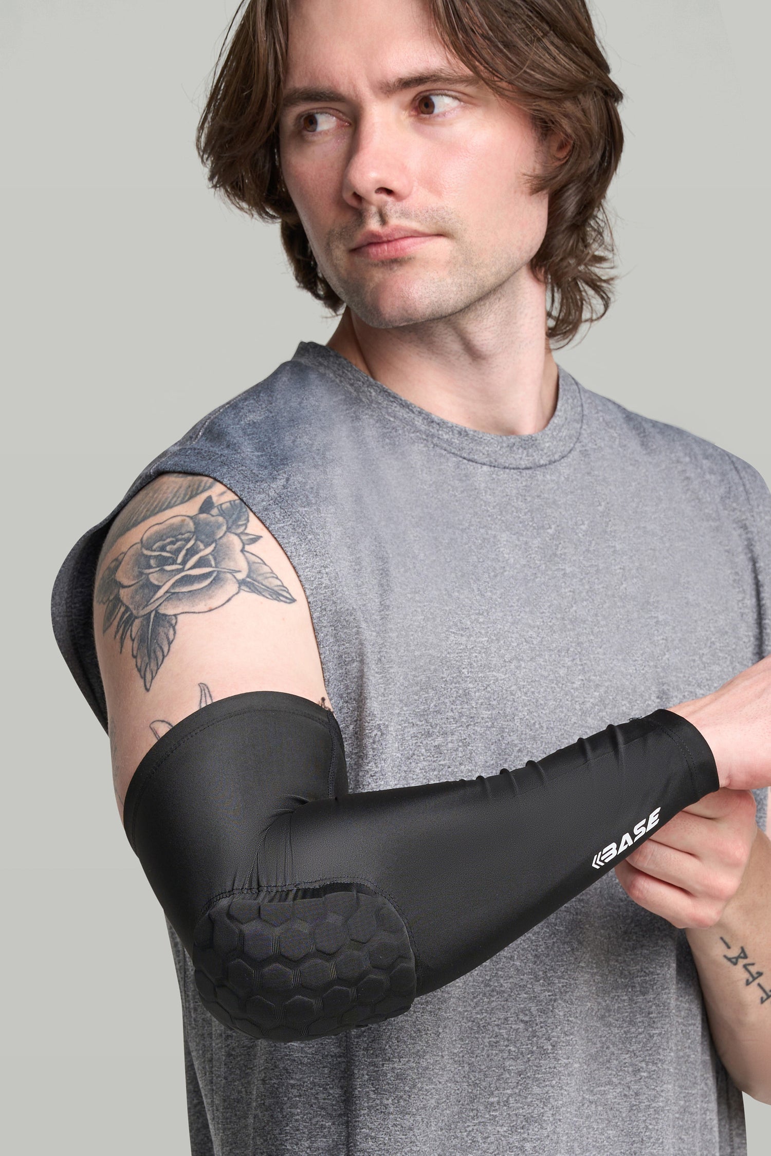 BASE Compression Padded Arm Guard (Single) - Black