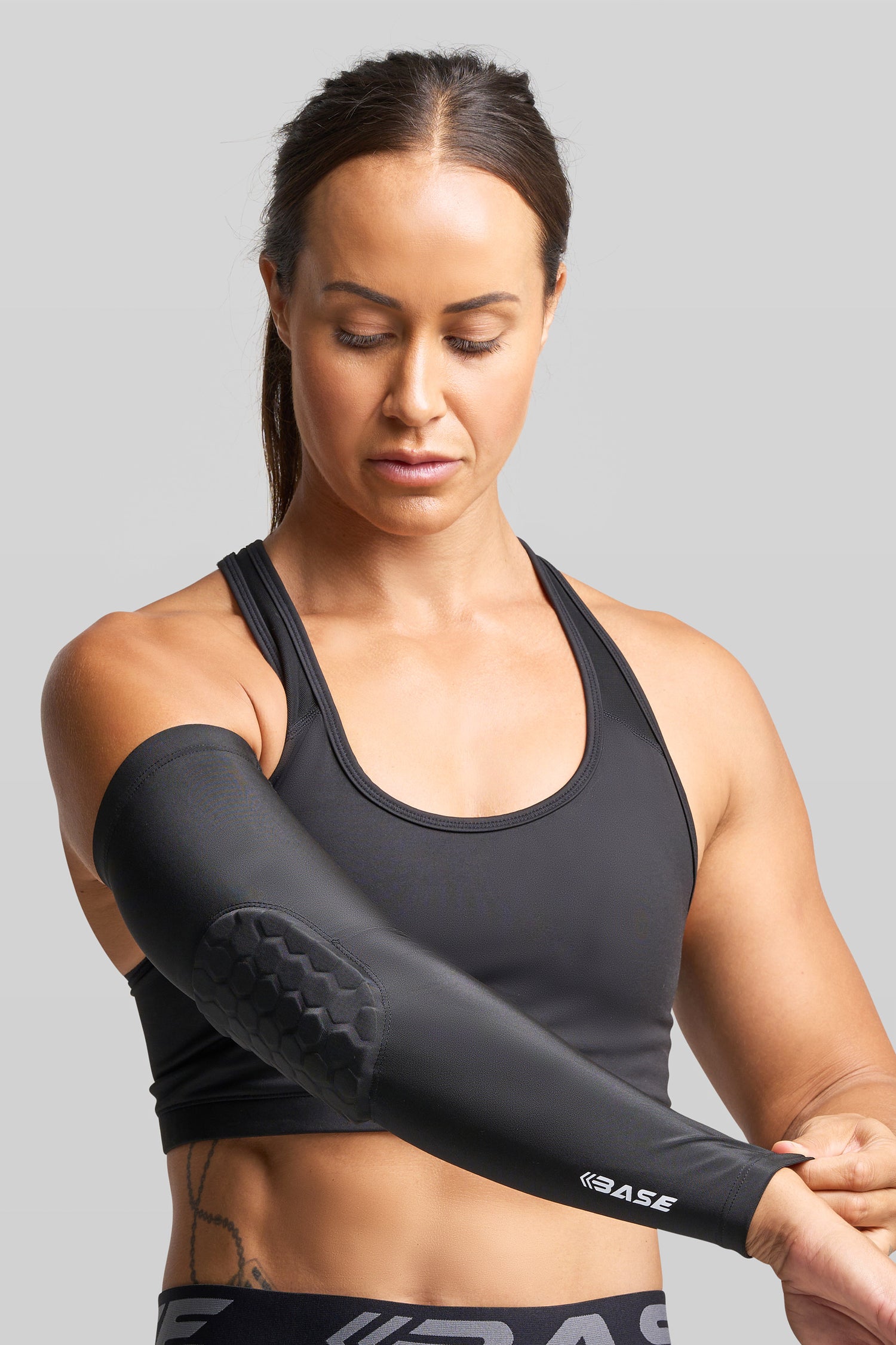 BASE Compression Padded Arm Guard (Single) - Black