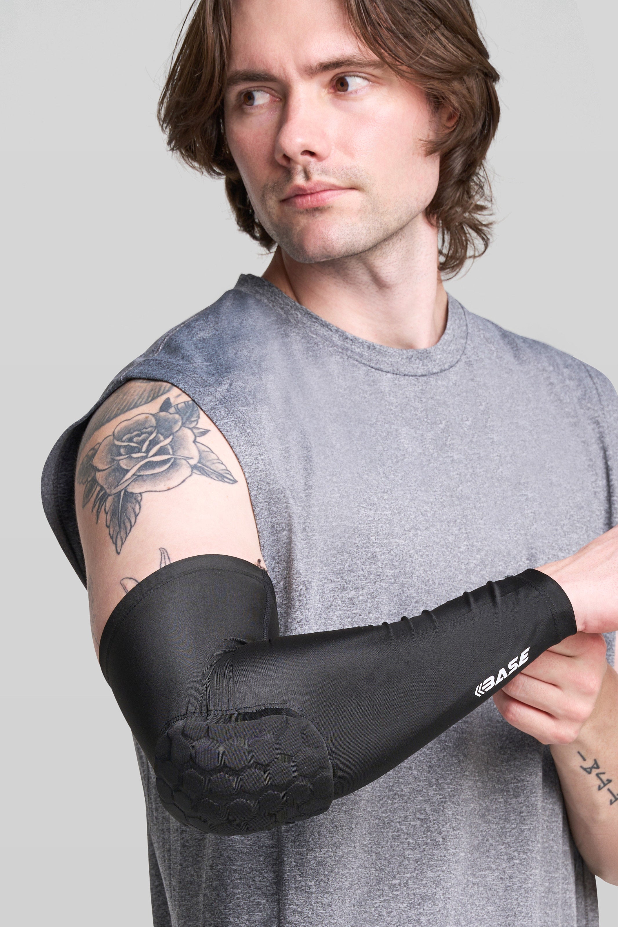 BASE Compression Padded Arm Guard (Single) - Black