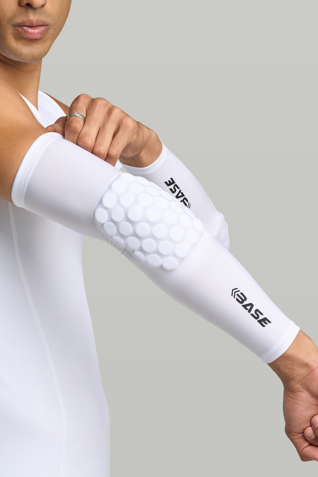 BASE Compression Padded Arm Guard (Single) - White