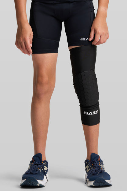 BASE Square Padded Knee Guard (Single) - Black
