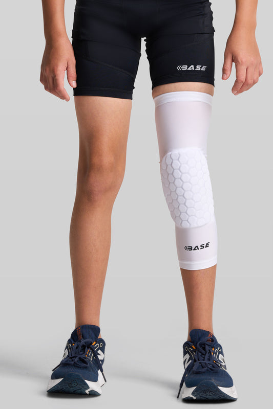 BASE Core 'Square' Padded Knee Guard (Single) - White