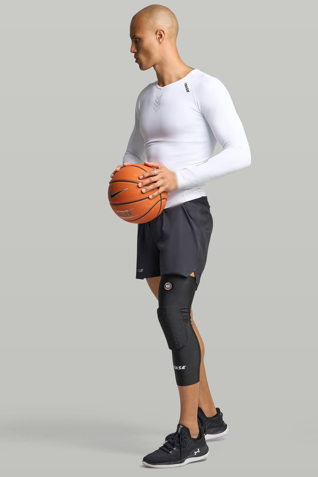 BASE + NBL Square Padded Knee Guard (Single) - Black