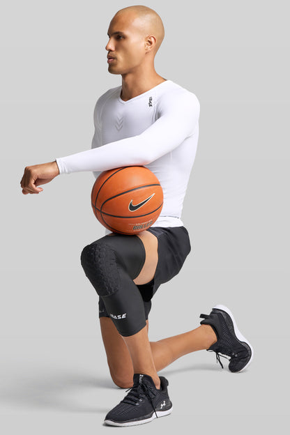 BASE Square Padded Knee Guard (Single) - Black