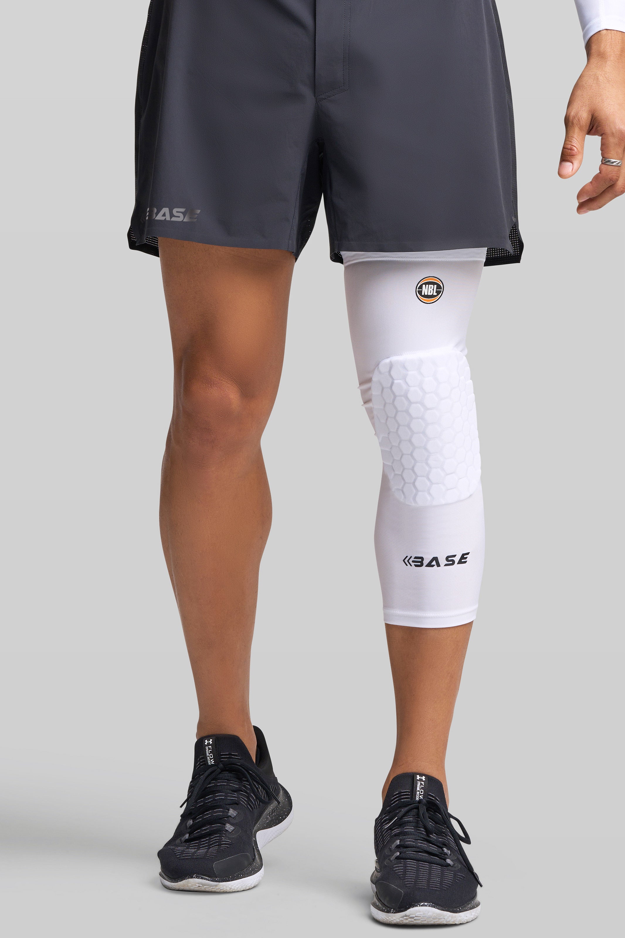 BASE + NBL Square Padded Knee Guard (Single) - White – BASE Compression