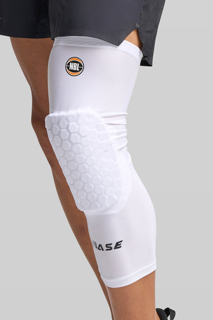 BASE + NBL Square Padded Knee Guard (Single) - White