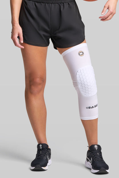 BASE + NBL Square Padded Knee Guard (Single) - White