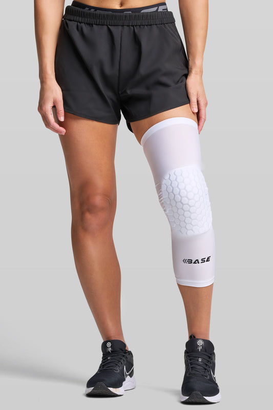 BASE Core 'Square' Padded Knee Guard (Single) - White