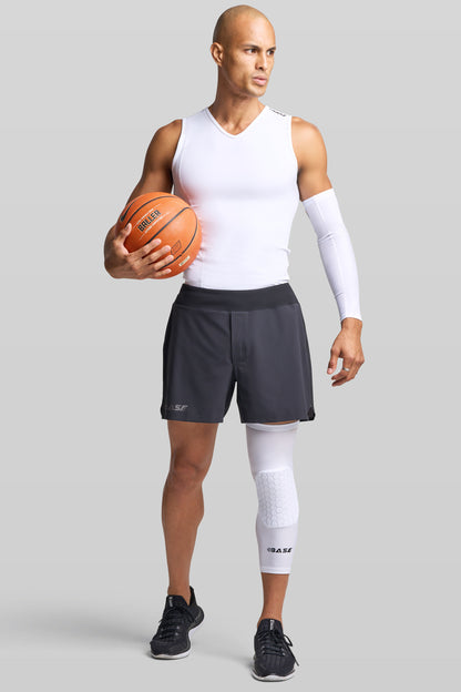 BASE Square Padded Knee Guard (Single) - White