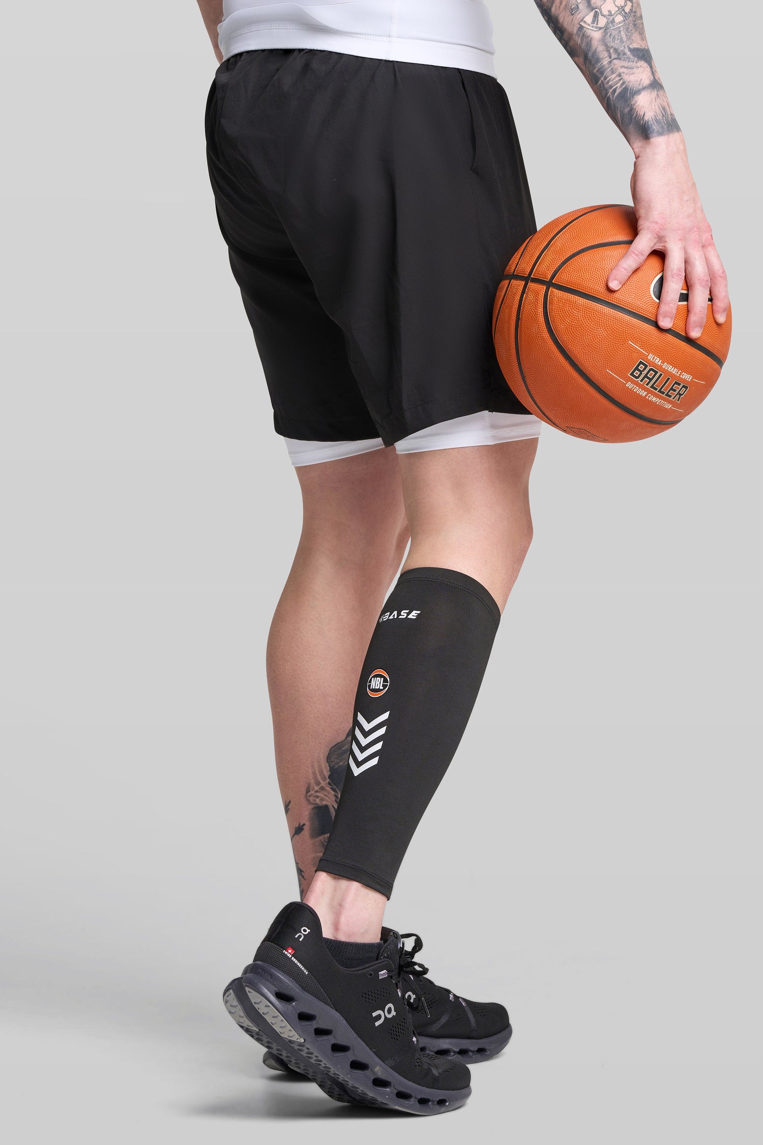 BASE + NBL Compression Calf Sleeve (Single) - Black