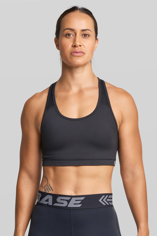 BASE Women's Cross-Back Sports Bra - Black