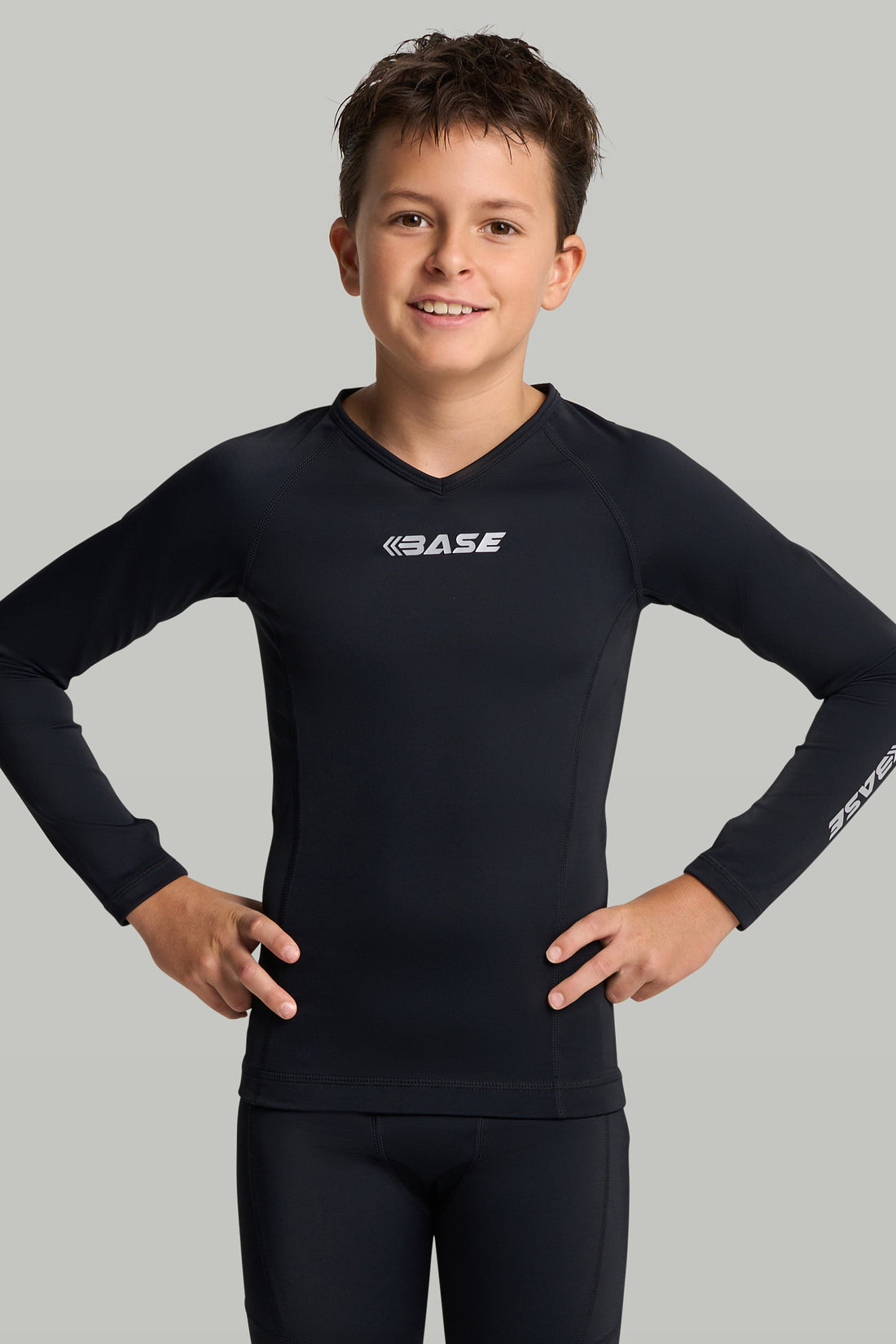 BASE Youth Long Sleeve Compression Tee - Black