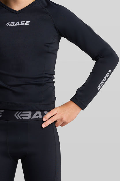 BASE Youth Long Sleeve Compression Tee - Black