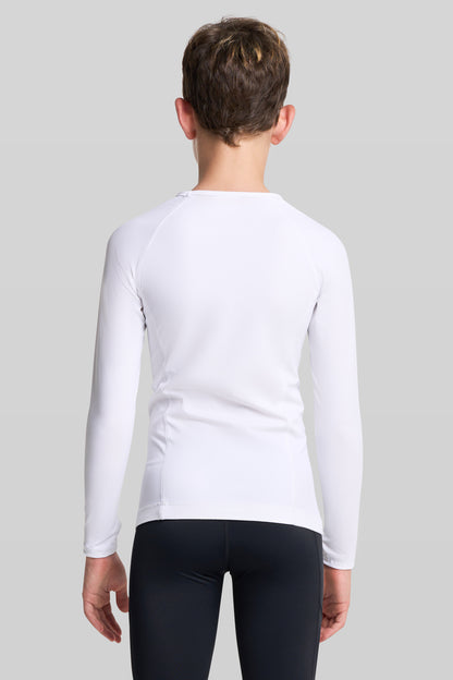 BASE Youth Long Sleeve Compression Tee - White