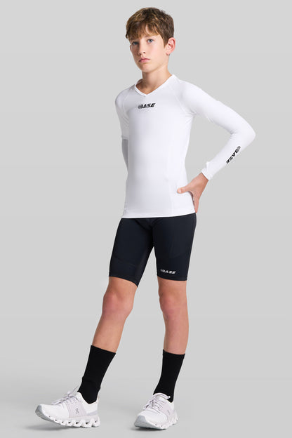 BASE Youth Long Sleeve Compression Tee - White