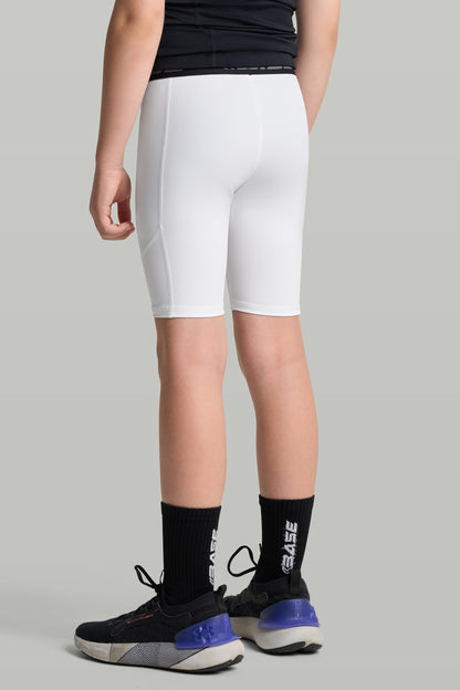 BASE Boys Compression Shorts - White