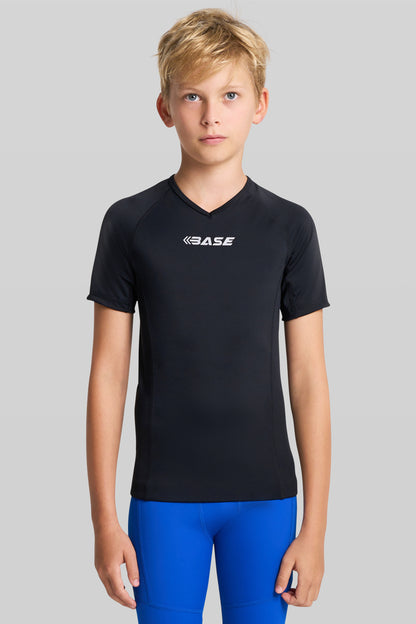 BASE Youth Short Sleeve Compression Tee - Black