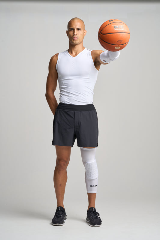 BASE Core 'Square' Padded Knee Guard (Single) - White