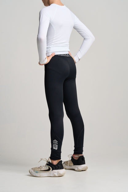 BASE Youth Boys Compression Tights - Black