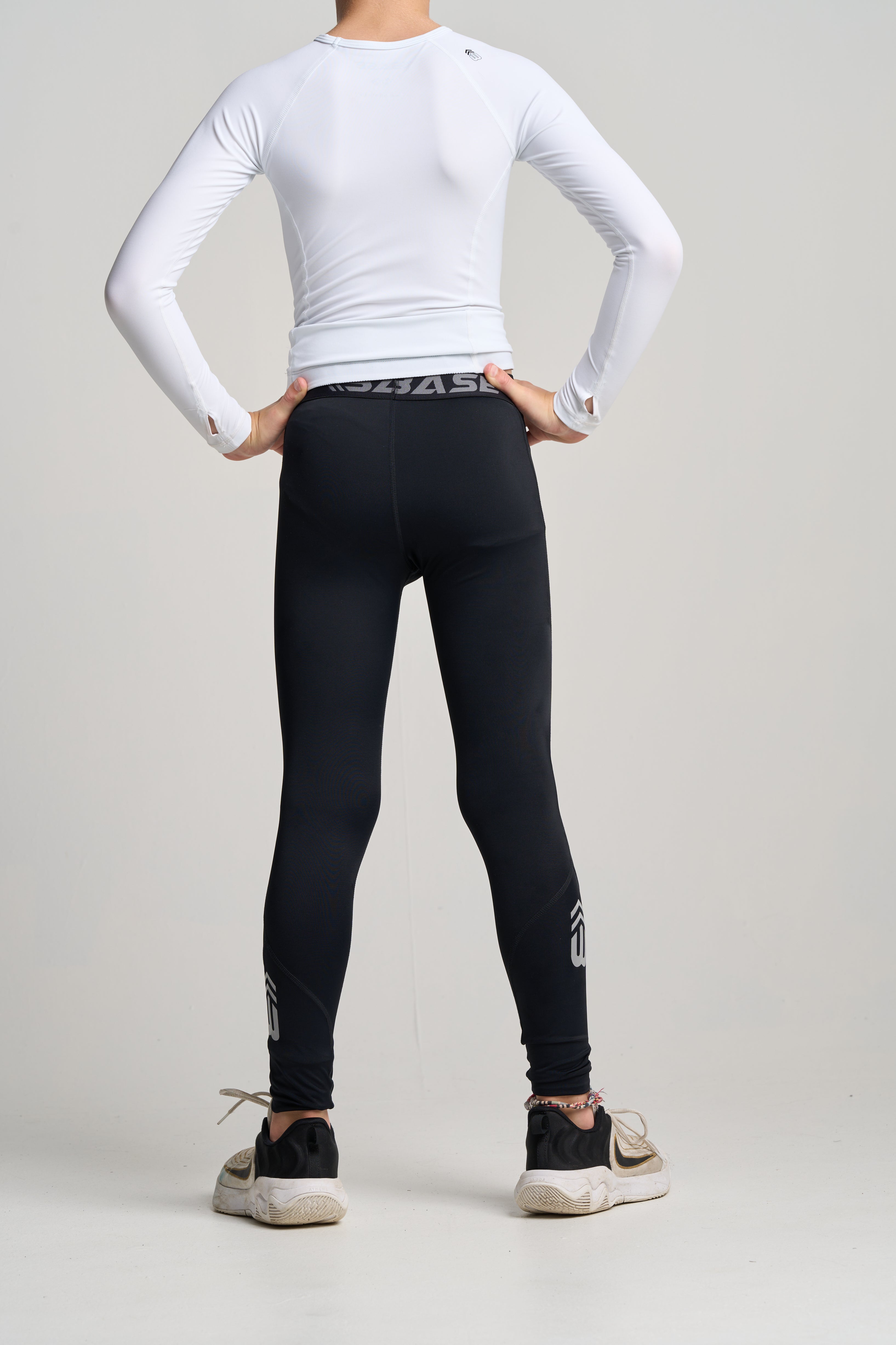 BASE Youth Boys Compression Tights - Black
