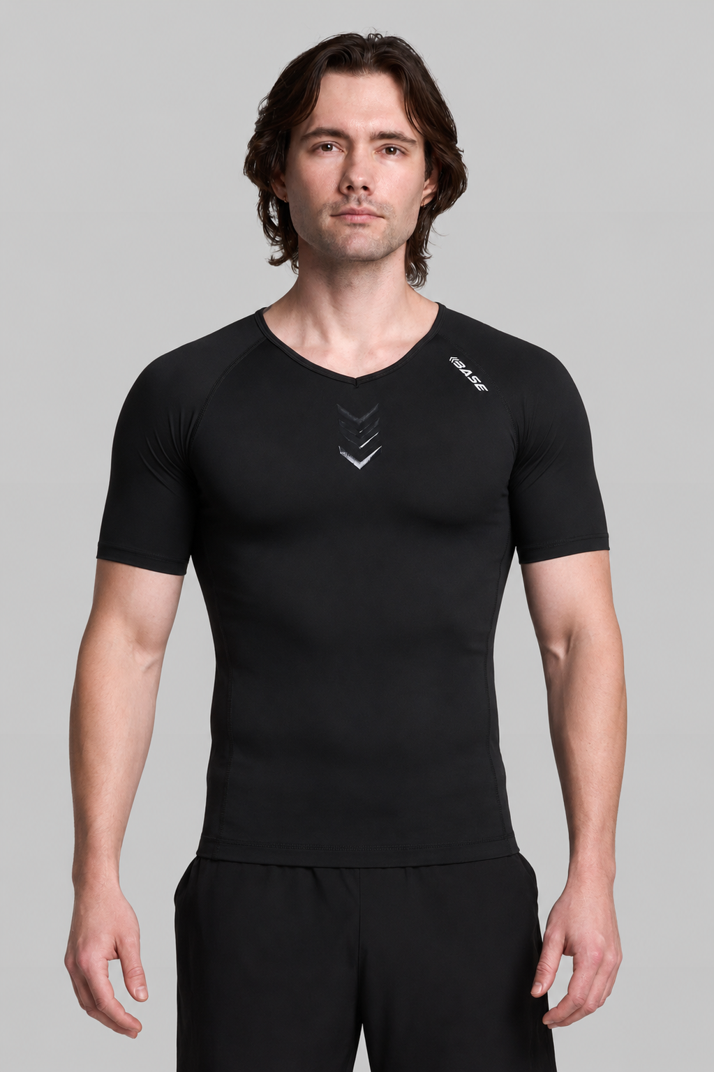 BASE Mens Short Sleeve Compression Tee - Black | Professional Athletic ...