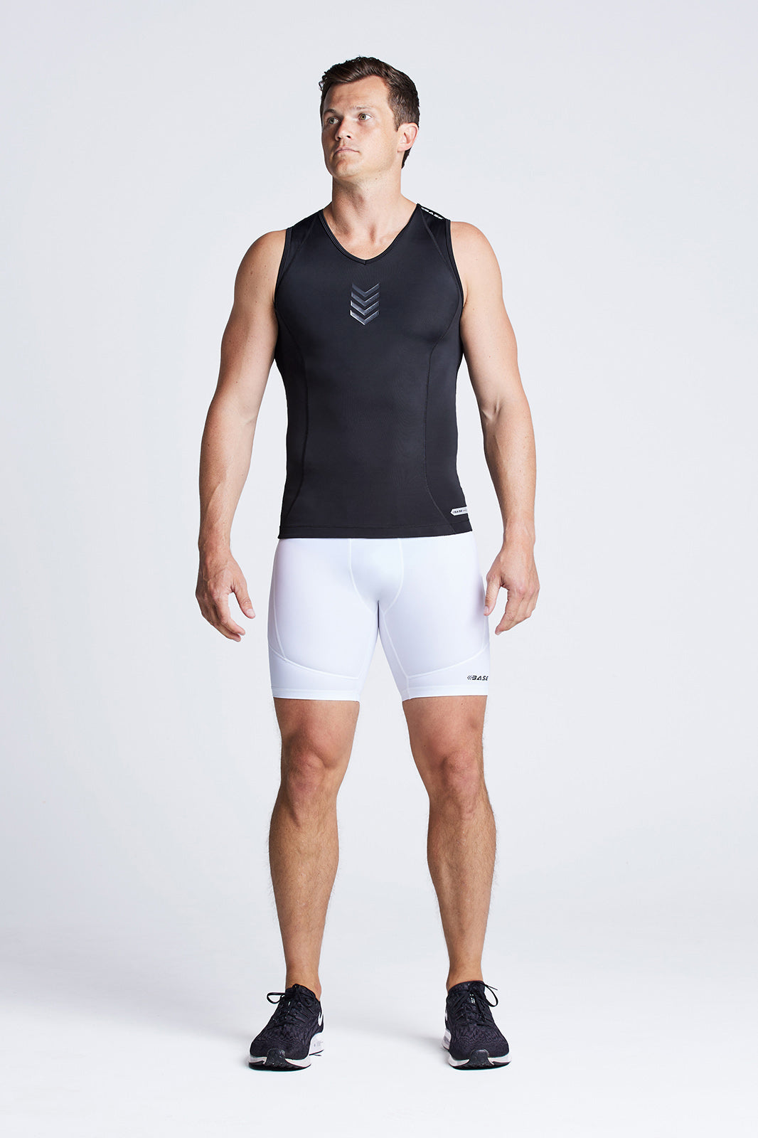 Men's white hot sale compression shorts