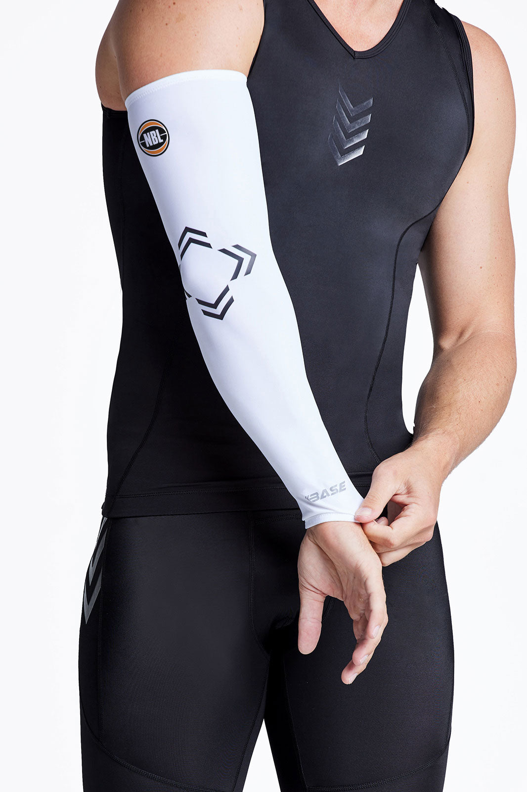 BASE + NBL Compression Arm Guard (Pair) - White