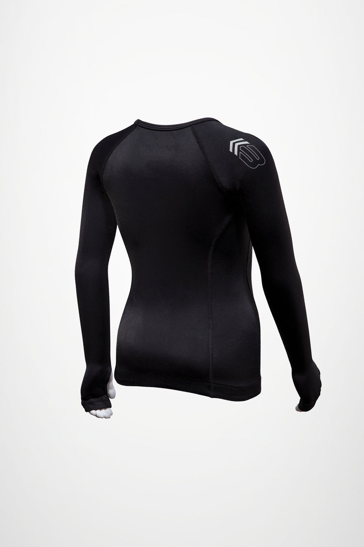 BASE Youth Long Sleeve Compression Tee - Black - back view
